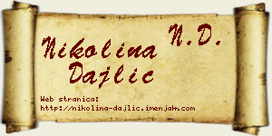 Nikolina Dajlić vizit kartica